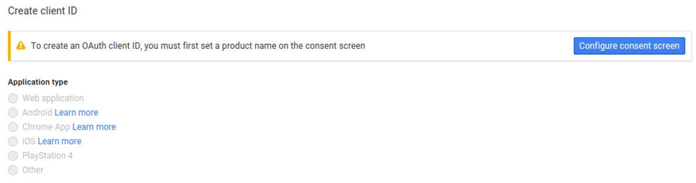 Creating a client ID. Creating a client ID.