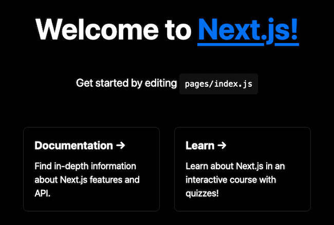 Next.js welcome page Next.js welcome page