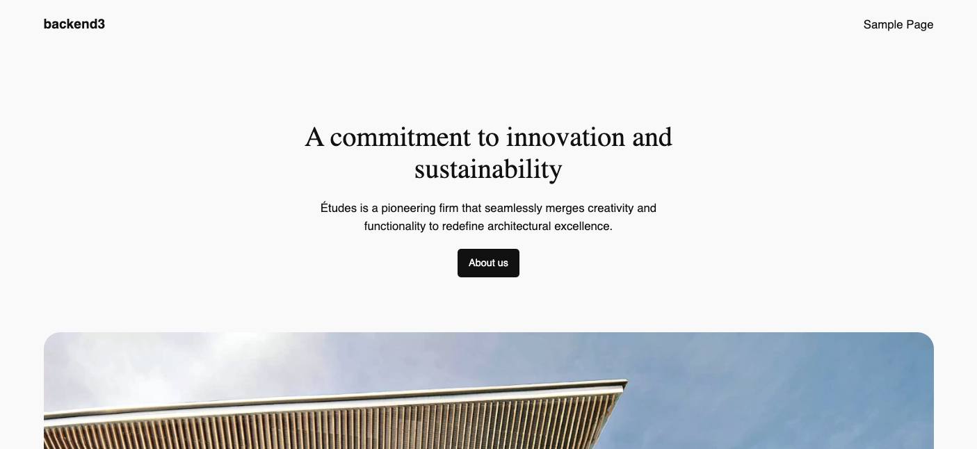 The 2024 default WordPress homepage served from backend3. The 2024 default WordPress homepage served from backend3.
