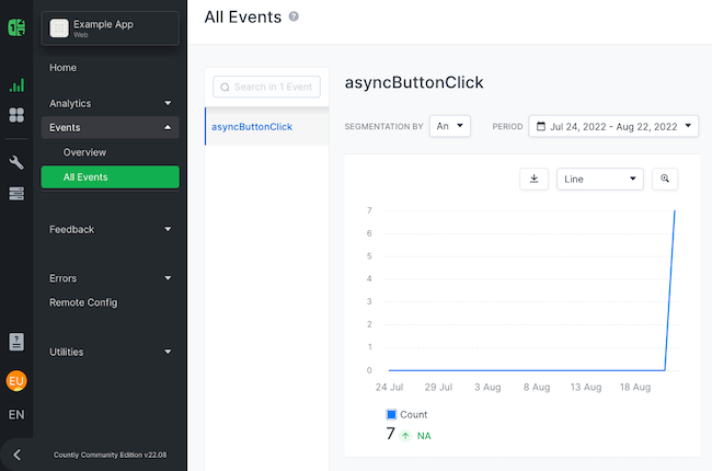 Countly page events Countly page events