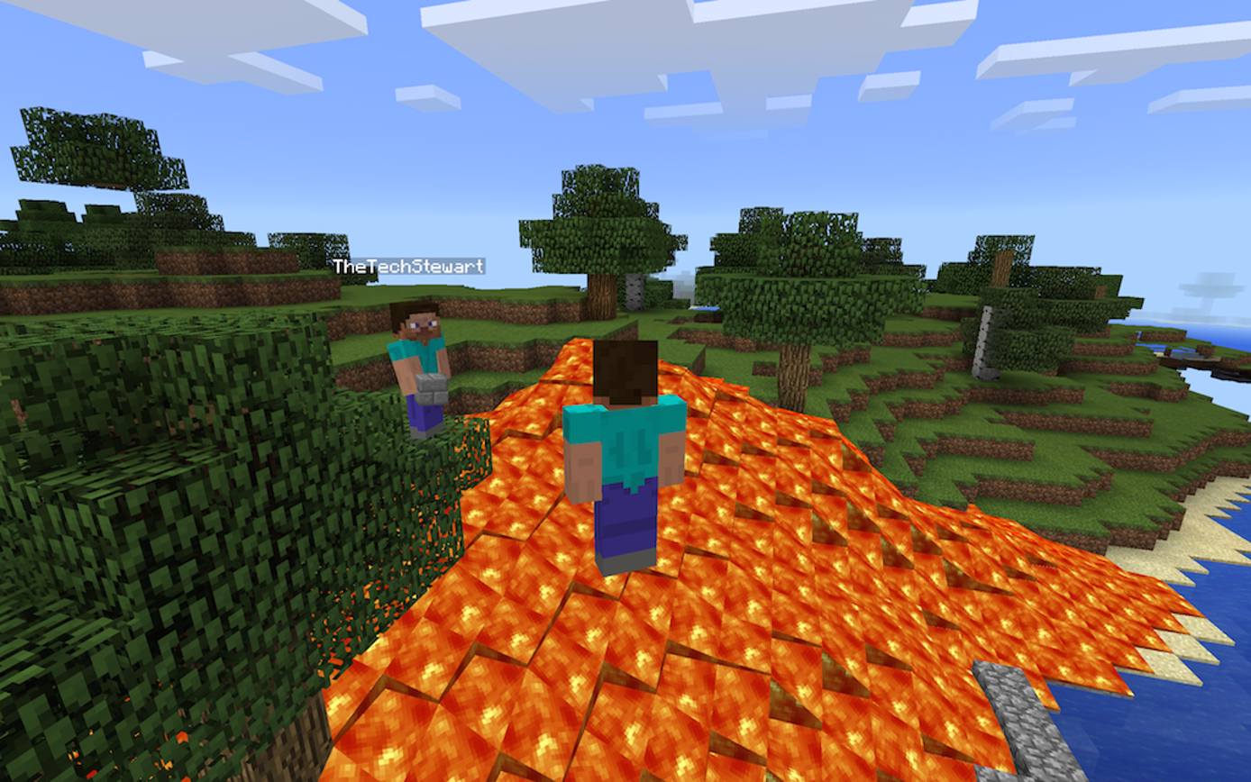 Gameplay on the PocketMine server. Gameplay on the PocketMine server.