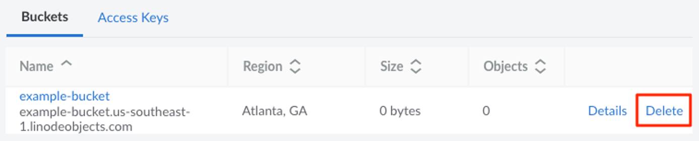 Delete an Object Storage bucket Delete an Object Storage bucket